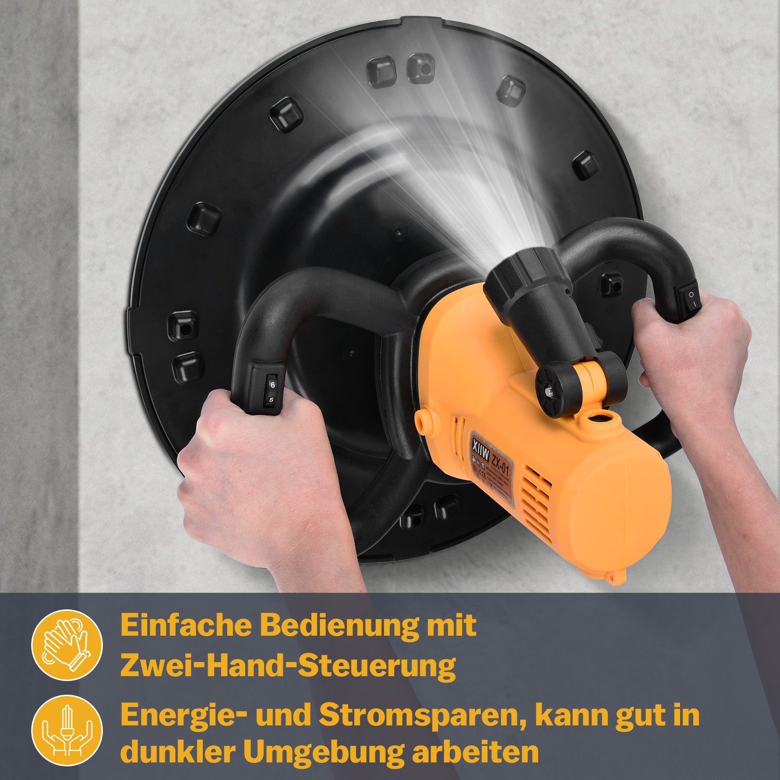 2 - in - 1 Putzglättmaschine + Betonmischer – 1680W, LED, 6 - Gang Drehzahl, Vielseitig