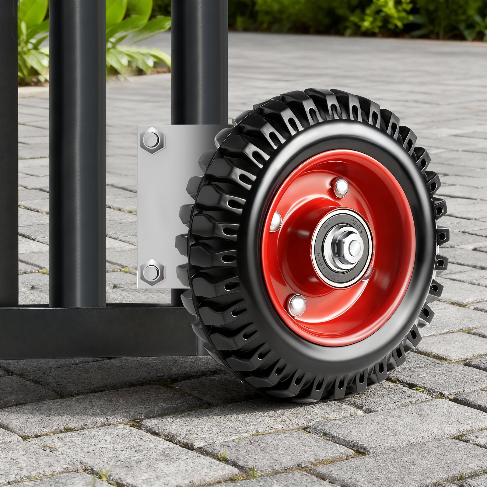 200mm Schwerlast Torrolle, 150kg Torstützrolle für Rundrohr 4–5,2 cm – Gartentor & Einfahrtstor Zubehör