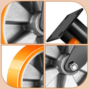 2×125mm Schwerlast - Bockrollen mit Bremse – Leise, stabil & rostfrei für Möbel, Werkstatt & Regale