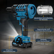 21V Cordless Rivet Gun Brushless 10kN Electric Rivet Tool for Aluminum Steel Stainless Steel