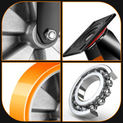 2×200mm Schwerlast - Lenkrollen – 360° drehbar, leise & stark für Werkstatt, Garage & Pflegewagen