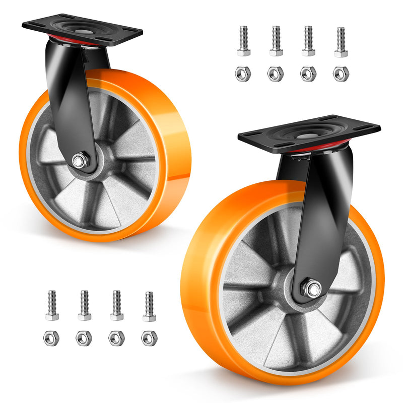 2×200mm Schwerlast - Lenkrollen – 360° drehbar, leise & stark für Werkstatt, Garage & Pflegewagen