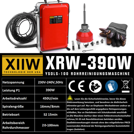 390W 450U/min Elektrische Rohrreinigungsmaschine für Ø20-100mm Rohrleitungen