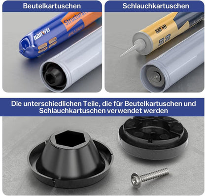 500W Akku Kartuschenpressen Silikonspritze 7.840N für 310 ml Kartuschen 6-stufig - XIIW