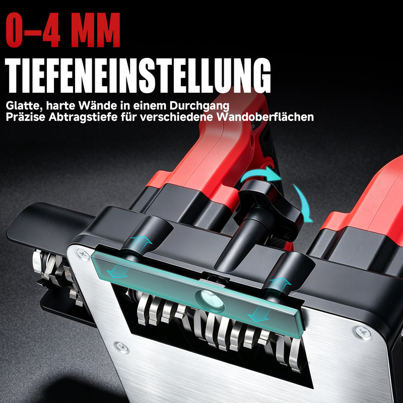XIIW Wandfräse 1600W, Sanierungsfräse 120 mm mit Seitenfräser, 1000–4000 U/min für Putz, Farbe & Kleberreste