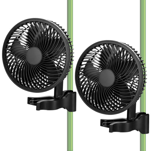 2er Set Grow Umluftventilator 320 CFM – Leiser Clip Ventilator mit EC - Motor, 10 Stufen, Oszillation, IP44