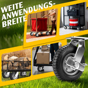 2er Set Pneumatische Lenkrollen 250mm – Geländegängig, Schwerlast, Naturkautschuk & Präzisionskugellager