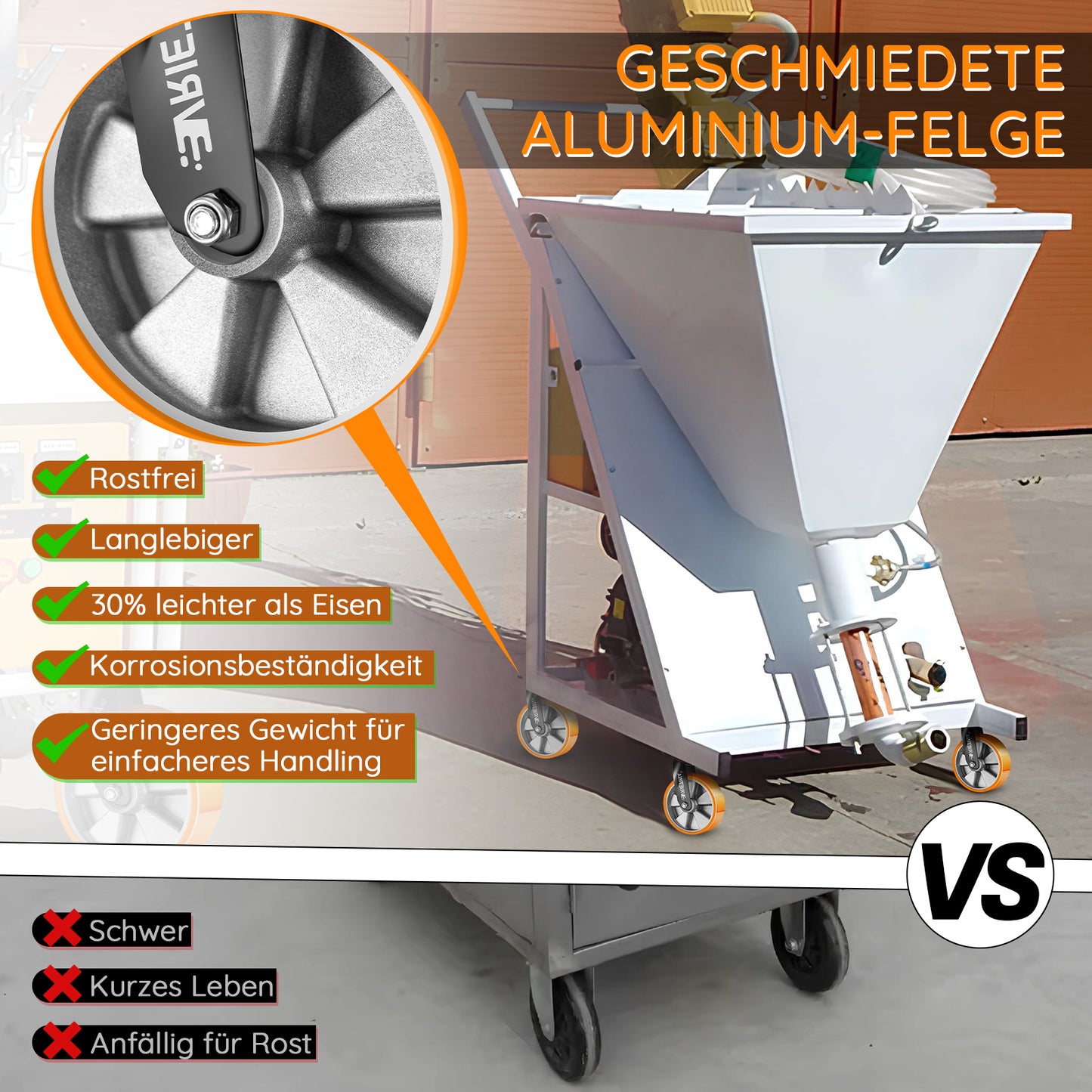 2×125mm Schwerlast-Lenkrollen mit 360° Drehung – Leise, wendig & stabil für Haushalt, Werkstatt & Regale
