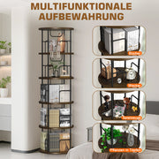 360° Drehbares Bücherregal 5 Etagen – Platzsparend, Stabil & Vielseitig