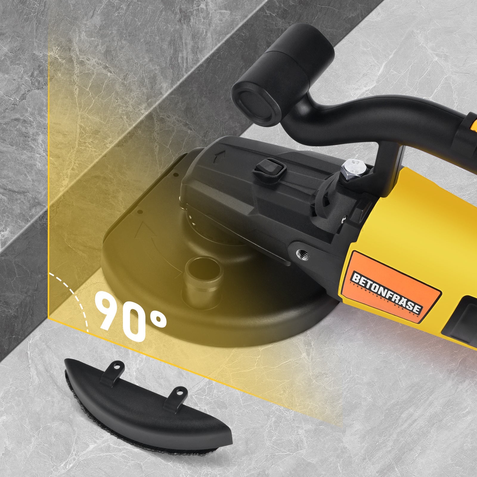 3800W Betonschleifer mit Staubsaugsystem – Professionelles Schleifen für Beton, Naturstein, Fliesen & Putz