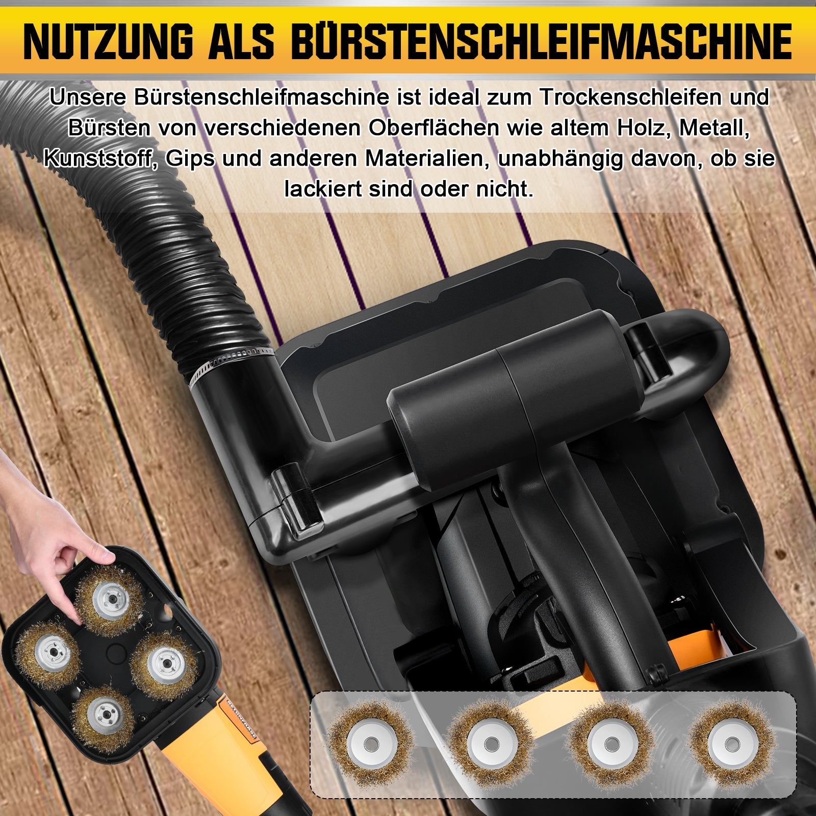 3800W Betonschleifer – Multifunktionale Schleifmaschine mit Staubabsaugung für Beton,Metall – Ergonomisch für Profi & DIY