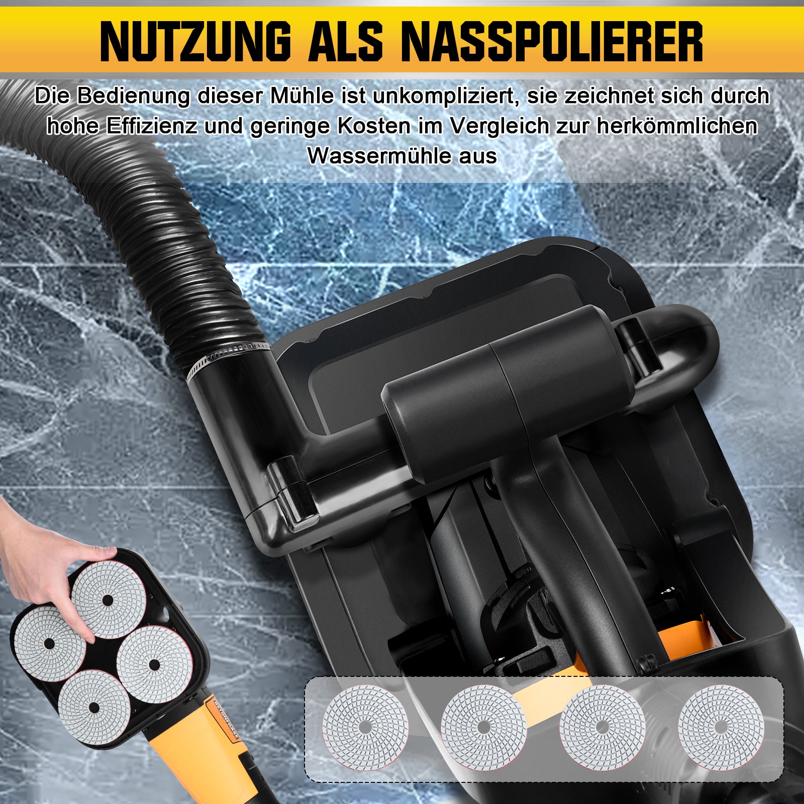 3800W Betonschleifer – Multifunktionale Schleifmaschine mit Staubabsaugung für Beton,Metall – Ergonomisch für Profi & DIY