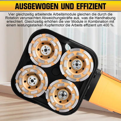 3800W Betonschleifer – Multifunktionale Schleifmaschine mit Staubabsaugung für Beton,Metall – Ergonomisch für Profi & DIY
