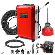 390W Rohrreinigungsmaschine mit 12m Ø16mm, 10m Ø8mm Spirale für Ø20 - 100mm Rohrleitungen 450U/M