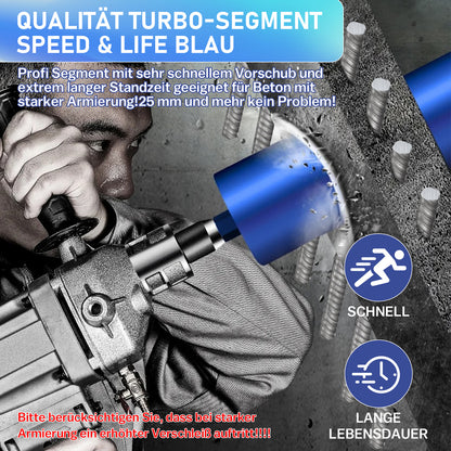 Diamond core bit L 460mm | Ø52mm-Ø200mm | 1 1/4 inch UNC | with turbo segment SDS-PLUS adapter core drill segment height 10mm wet core bit dry core bit laser welded for concrete granite marble stone masonry 
