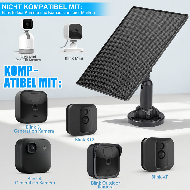 3W Solar - Ladegerät für Blink Outdoor Kameras – Zuverlässige Solarstromversorgung