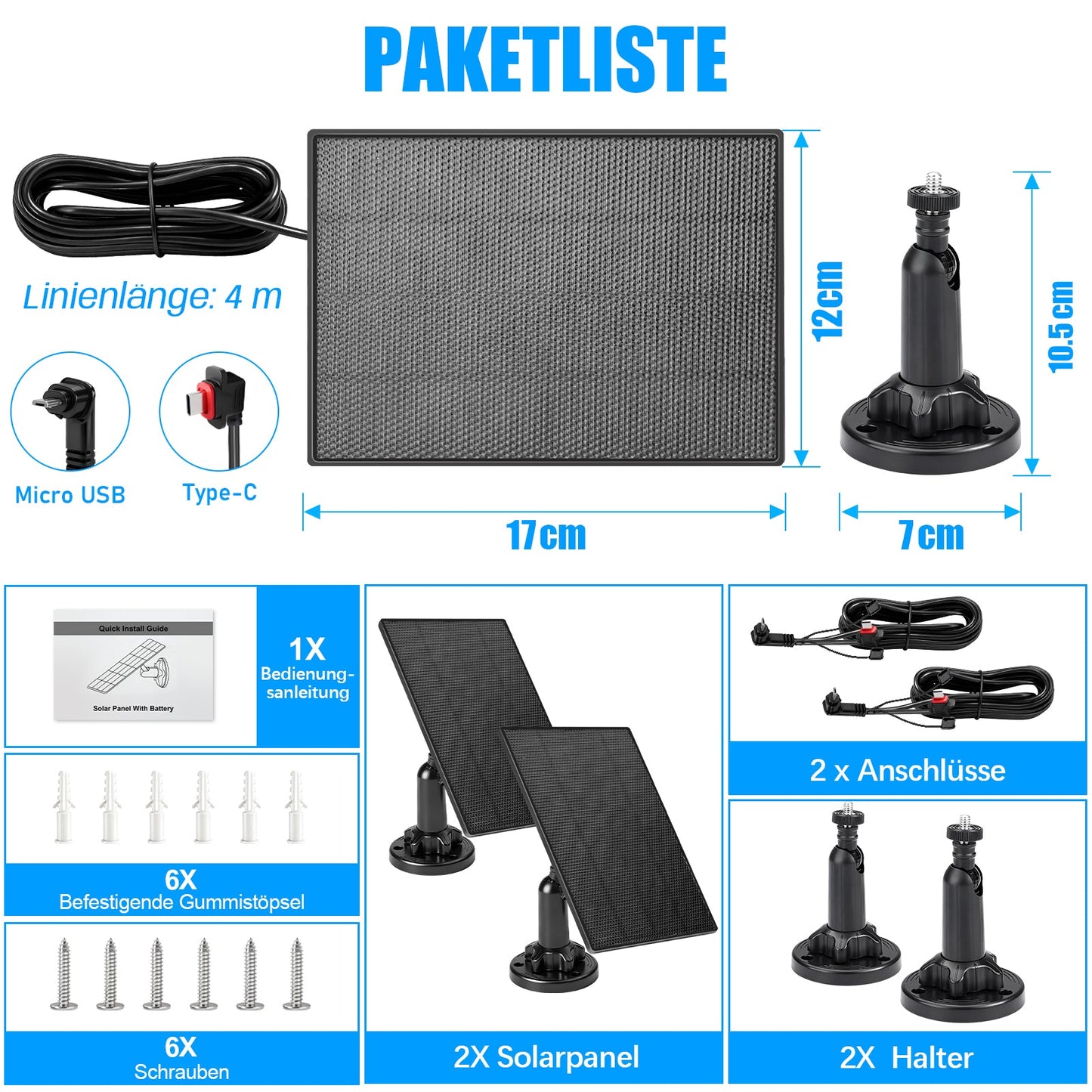 3W Solar - Ladegerät für Blink Outdoor Kameras – Zuverlässige Solarstromversorgung