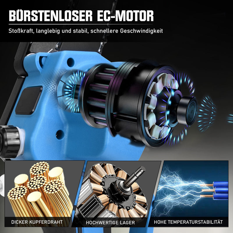 450W Mini Akku Kettensäge – leicht, bürstenloser Motor, Garten & DIY