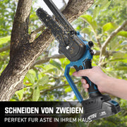 450W Mini Akku Kettensäge – leicht, bürstenloser Motor, Garten & DIY