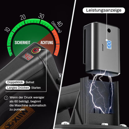 Mit 2X Akku & Manometer, Elektrischer Saugheber Max. 300KG | Selbst Nachsaugend Glasheber 8" - XIIW