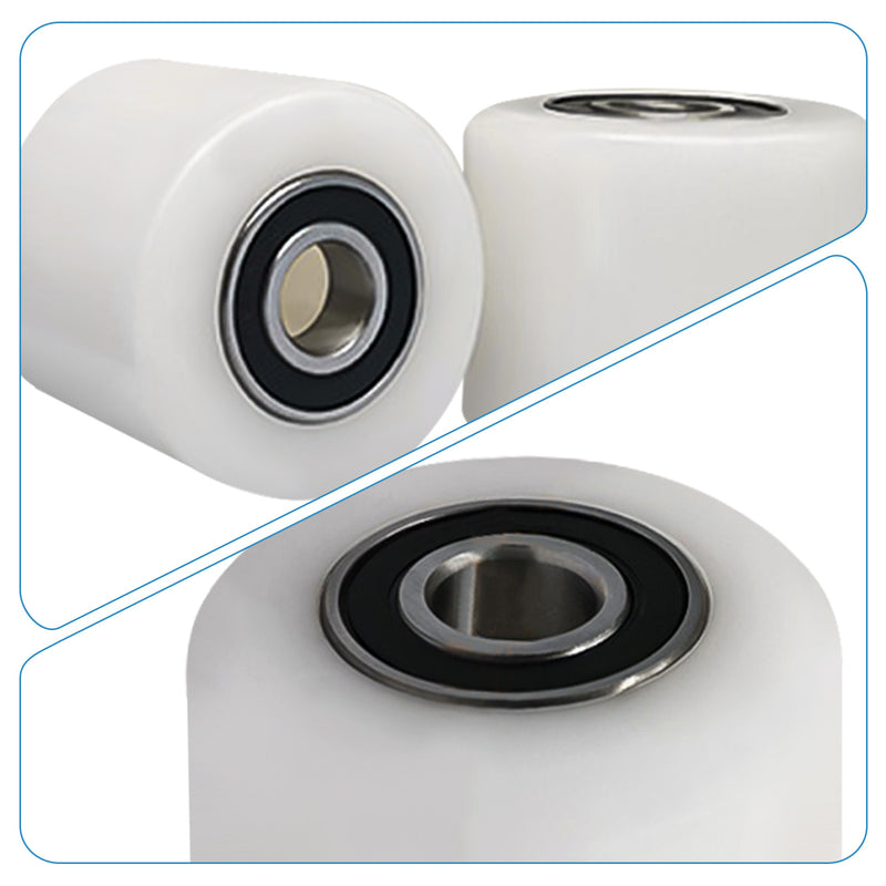 XIIW 2x Nylon Hubwagenrollen 80x70 mm Weiß, Achse 20 mm, Lastrollen für Handhubwagen, bis 1000 kg pro Rolle