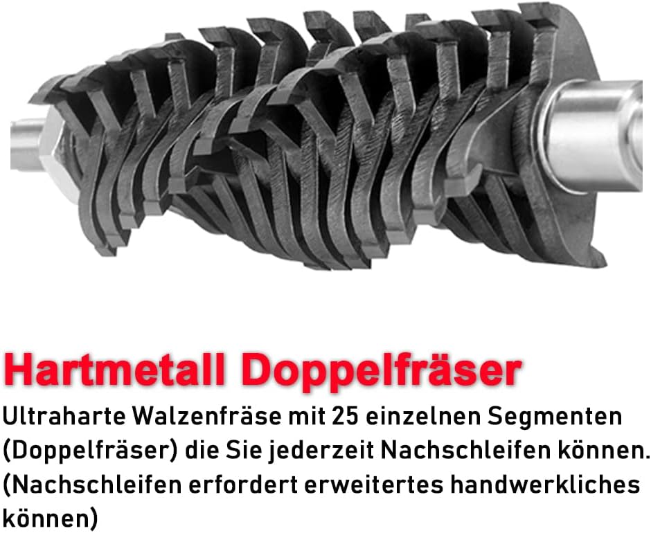 XIIW Wandschleifer – Elektrisches Schleifgerät mit 1600W Leistung & Hartmetall-Frästrommel für Wand & Boden