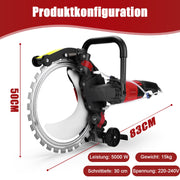 5000W Betonsäge elektrisch mit 408 mm Diamantklinge & Naßschnittsystem für Wand, Beton & Stein