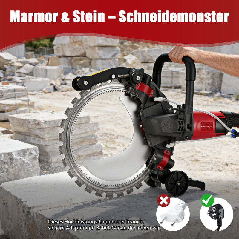 5000W Betonsäge elektrisch mit 408 mm Diamantklinge & Naßschnittsystem für Wand, Beton & Stein