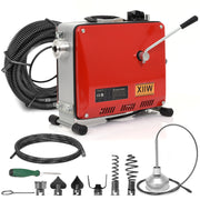 500W Rohrreinigungsmaschine mit 18,5m Ø16mm & 2,5m Ø10mm Spirale für Ø30 - 100mm Rohrleitungen