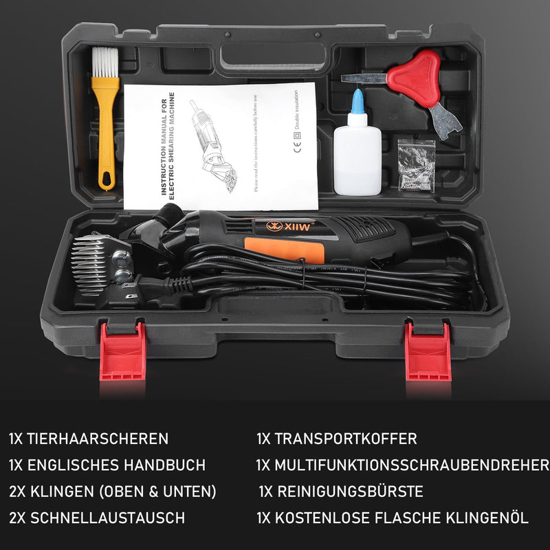 550W Profi - Schafschermaschine – Verstellbare Tierhaarschneidemaschine für Schafe & Hunde mit dickem Fell