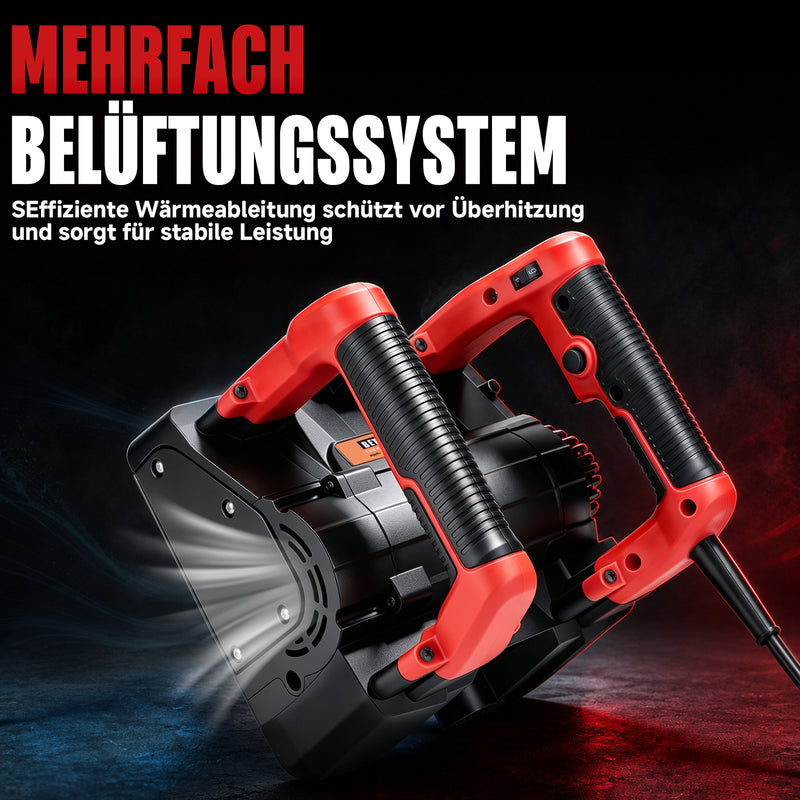 XIIW Wandfräse 1600W, Sanierungsfräse 120 mm mit Seitenfräser, 1000–4000 U/min für Putz, Farbe & Kleberreste