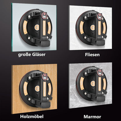 XIIW Elektrischer Saugheber für Heavy Duty | 200mm Vakuum-Saugnäpfe | MAX 300KG | 2X Akku - XIIW