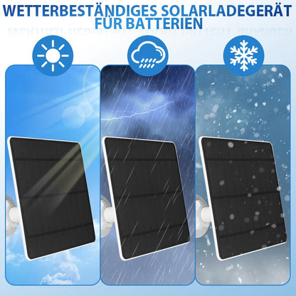 5W Solarmodul für Akku - Überwachungskameras – Outdoor Solarpanel IP65 mit USB/USB - C/DC 3,5 mm für 5V WLAN Kamera