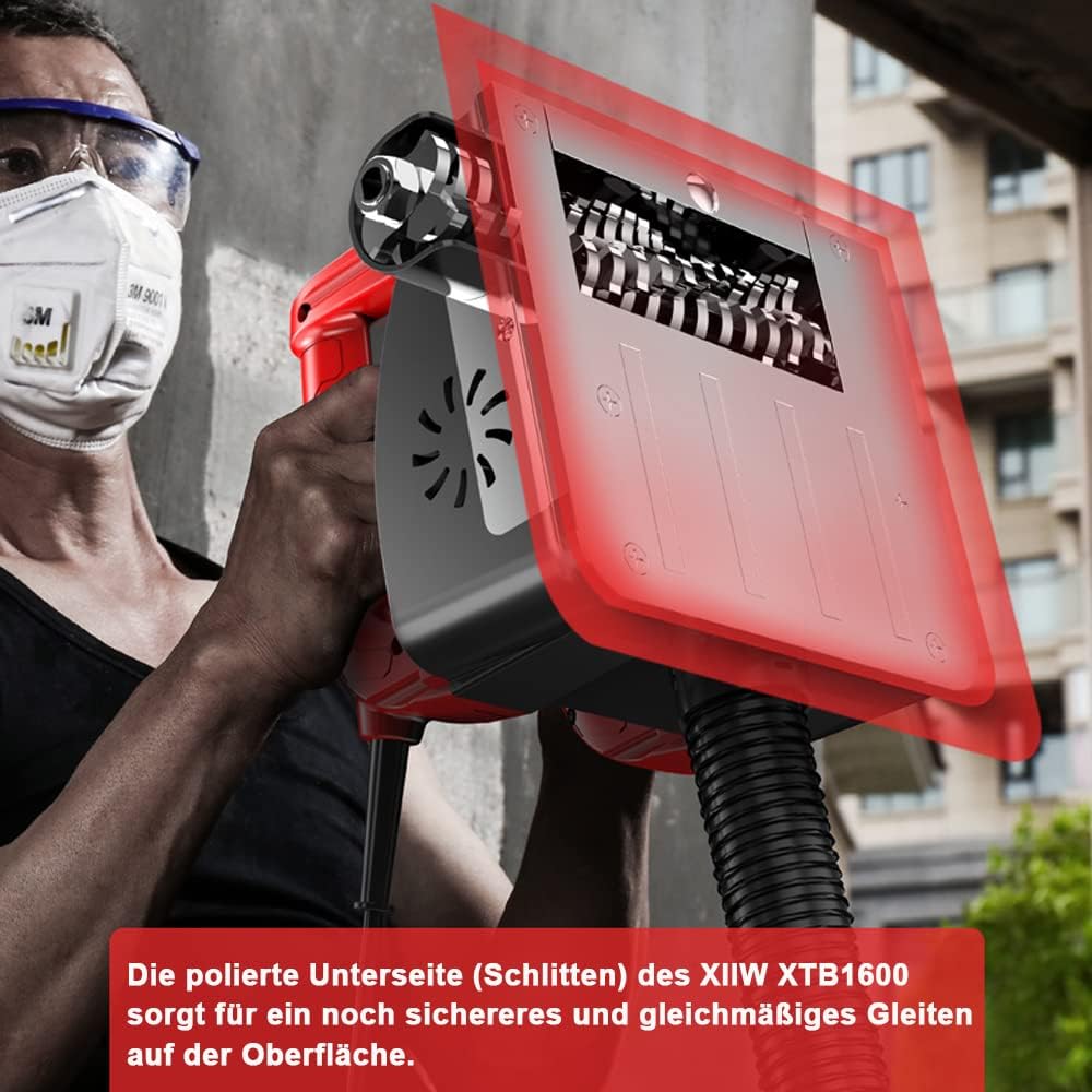 XIIW Wandschleifer – Elektrisches Schleifgerät mit 1600W Leistung & Hartmetall-Frästrommel für Wand & Boden