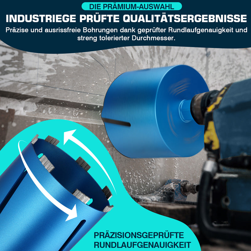 Profi diamantborekroner til beton og armeret beton Ø26–202 mm, M22, SDS Plus/Max, våd- og tørboring