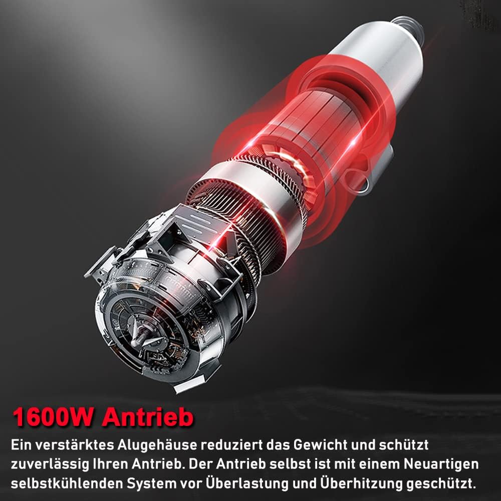 XIIW Wandschleifer – Elektrisches Schleifgerät mit 1600W Leistung & Hartmetall-Frästrommel für Wand & Boden