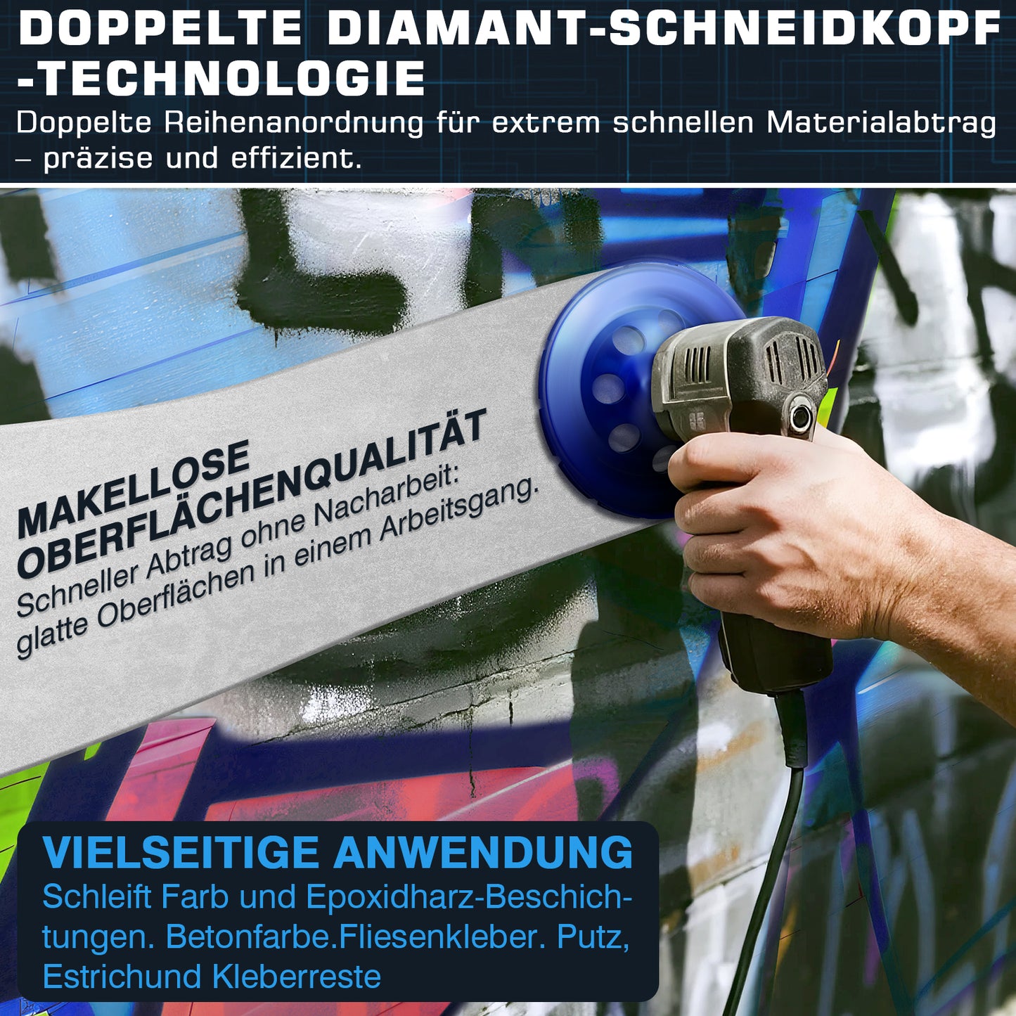 Premium Diamant-Turboschleifscheibe 100 mm mit 20 mm Bohrung für Winkelschleifer
