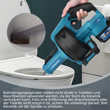 21V Akku-Rohrreiniger Abflussreiniger Geeignet für Rohrdurchmesser 16-55mm mit 2X Batterien - XIIW