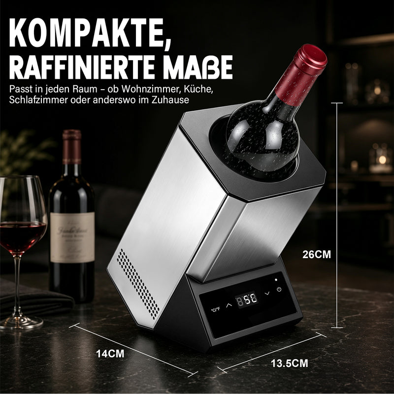 XIIW Elektrischer Weinkühler 5–18 °C, Flaschenkühler bis Ø92 mm mit Touchscreen, 39 dB für Wein, Sekt & Champagner