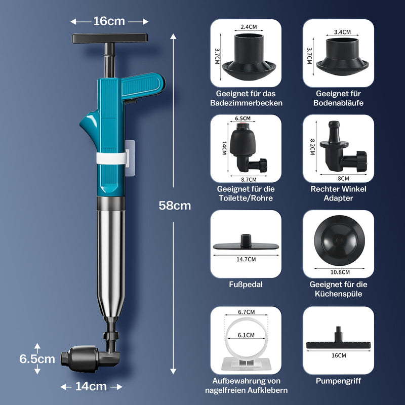 8 Bar Abflussreiniger Rohrreiniger Pumpe Druckluft Rohrreinigung