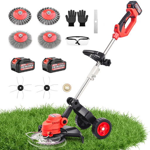 800W Akku - Rasentrimmer mit 2 Akkus – kompatibel mit Makita 18V