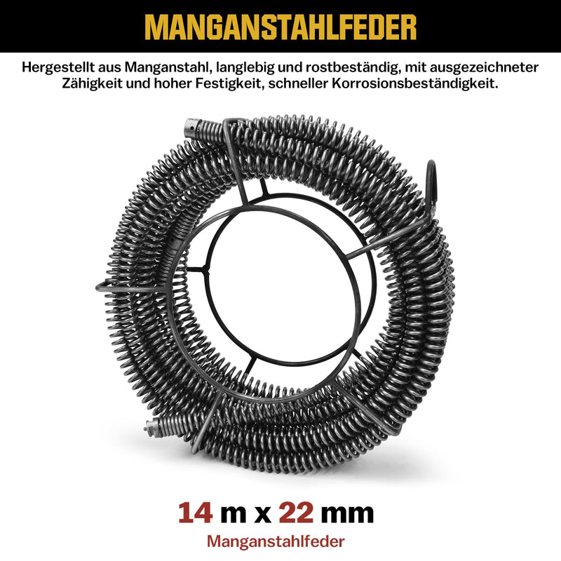 850W Rohrreinigungsspirale – Profi Rohrreiniger Maschine für Abwasserrohre, Rohrfräse zur Beseitigung von Verstopfungen