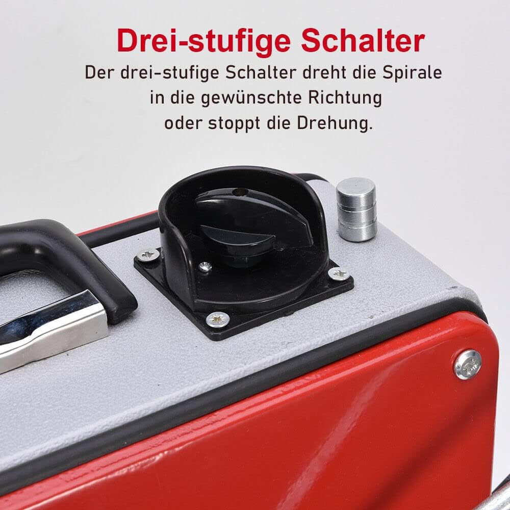 Drain Clean Rohrreinigungsgerät  39.5m Spirale | 500W 450PRMM | für Ø30-100mm Rohrleitungen | 8 Köpfe |