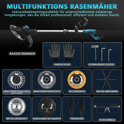 980W Akku Rasentrimmer Bürstenlos 14800 U/min Freischneider Unkrautbürste mit Sägeblatt Makita 18V kompatibel Garten Trimmer Multitool