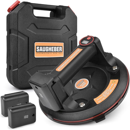 XIIW Elektrischer Saugheber für Heavy Duty | 200mm Vakuum-Saugnäpfe | MAX 300KG | 2X Akku - XIIW