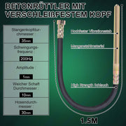 XIIW Kabelloser Betonrüttler 850W Kupfermotor | Ø35 mm Rüttelstab | 200Hz für dichten stabilen Beton