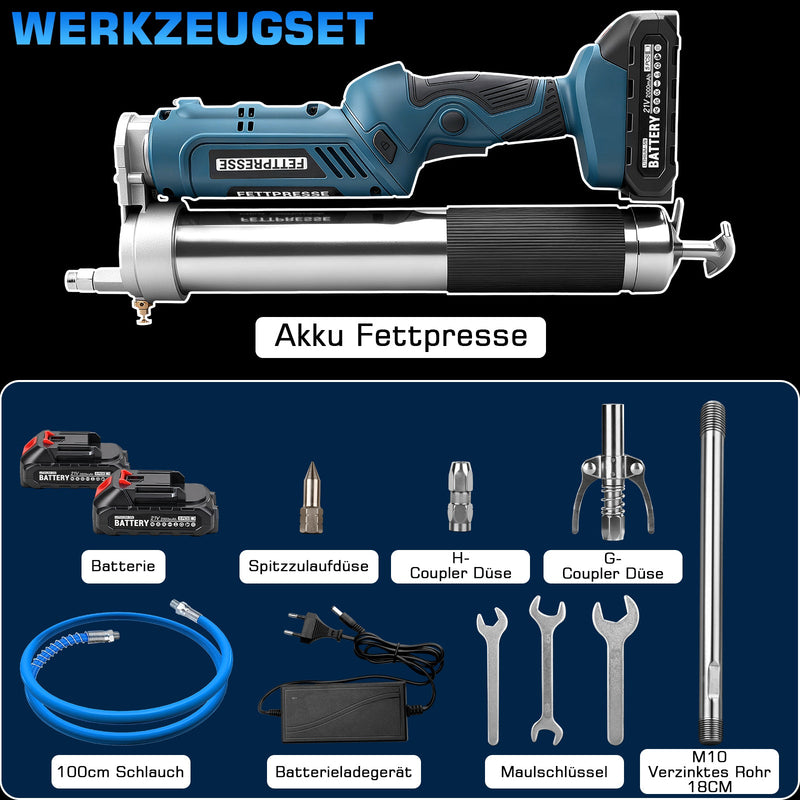Akku - Fettpresse 18 - 21V Hochdruck 12000 PSI mit LED, 2 - in - 1 Handgriff und vielseitigen Düsen für Maschinenwartung