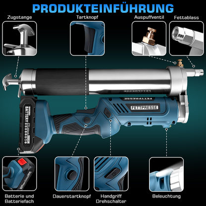 Akku - Fettpresse 18 - 21V Hochdruck 12000 PSI mit LED, 2 - in - 1 Handgriff und vielseitigen Düsen für Maschinenwartung
