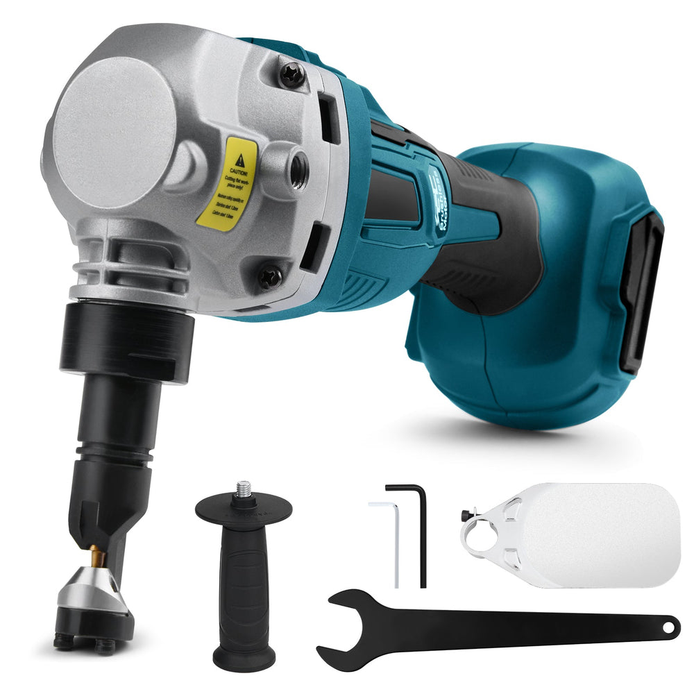 Nibblatore per lamiera a batteria 18V con motore brushless, tagliatole rotante a 360°, per acciaio inox e alluminio, senza batteria