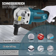 Akku Metallnibbler 18V mit bürstenlosem Motor, 360° drehbarer Blechschneider, für Edelstahl & Aluminium, ohne Akku
